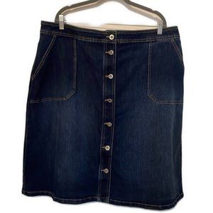 Liz Claiborne Button Front Denim Skirt